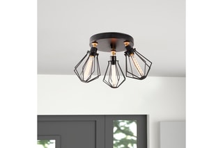 Plafondlamp Oylat - Zwart - 3 x 100 W