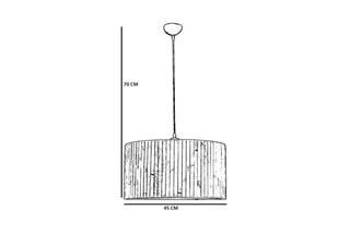 Candeeiro suspenso em bambu - Natural - 40 W