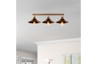 Plafondlamp Berceste - Goudkleurig - 3 x 100 W