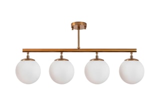 Candeeiro de teto Fazli - Dourado e branco - 4 x 40 W