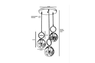 Hanglamp Morino - Goudkleurig - 3 x 60 W