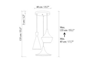 3 Hanglampen Tom - Oranje - 40 W