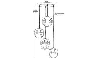 Hanglamp Küre - Goudkleurig en Wit - 4 x 60 W