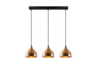 Hanglamp Tattoo - Zwart en Koperkleurig - 3 x 60 W
