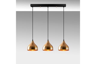 Hanglamp Tattoo - Zwart en Koperkleurig - 3 x 60 W