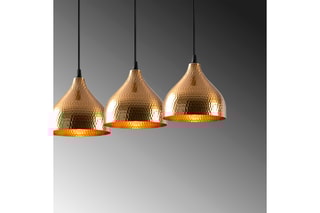 Hanglamp Tattoo - Zwart en Koperkleurig - 3 x 60 W