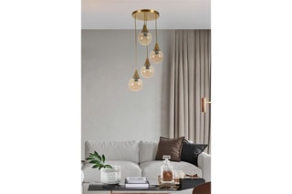 Hanglamp Afra - Goudkleurig - 4 x 40 W