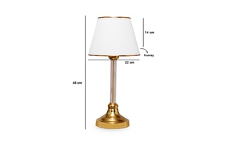 Candeeiro de mesa Ayd - Branco e dourado