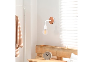 Houten Wandlamp Dartini Wit en Naturel