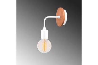 Houten Wandlamp Dartini Wit en Naturel