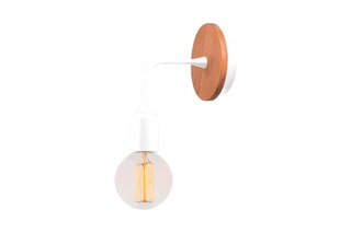 Houten Wandlamp Dartini Wit en Naturel