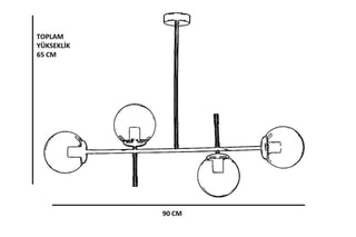 Hanglamp Favori -  Zwart en Wit - 4 x 60 W