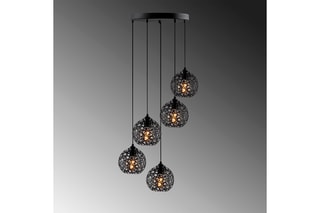 Hanglamp Fellini - Zwart - 5 x 40 W