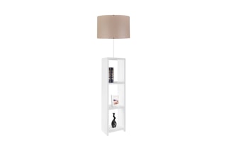 Candeeiro prateleira em madeira Ayd-1801 - Branco e bege