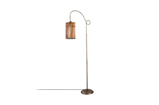 Candeeiro de pé em bambu Cylinder Floor - Dourado