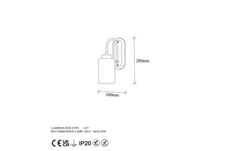 Aplique de parede Hemikilo Dourado