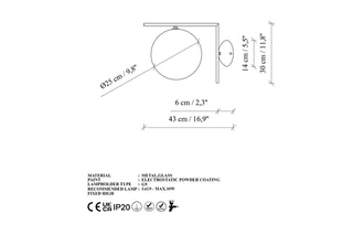Aplique de parede - Dourado e branco - 10 W