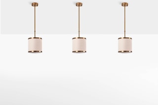 Candeeiro suspenso Way Branco e dourado