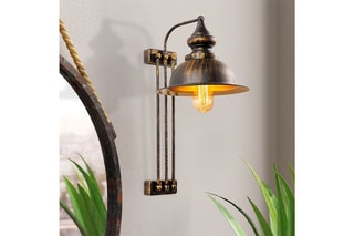 Wandlamp Saglam - Bruin en Goudkleurig - 40 W