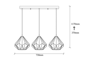 Candeeiro suspenso Diamond Preto