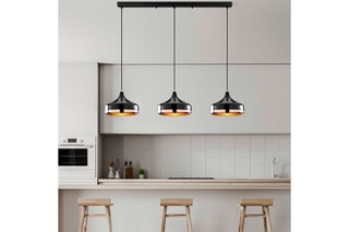 Candeeiro suspenso Yildo - Preto - 3 x 40 W