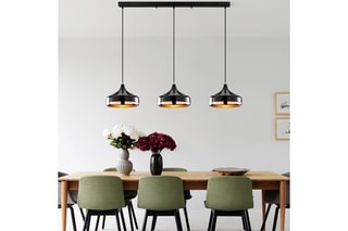 Candeeiro suspenso Yildo - Preto - 3 x 40 W