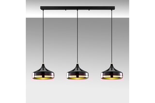 Candeeiro suspenso Yildo - Preto - 3 x 40 W