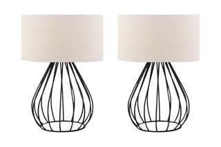 2 candeeiros de mesa Ayd - Creme e preto