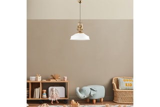 Candeeiro suspenso Craft - Branco e dourado