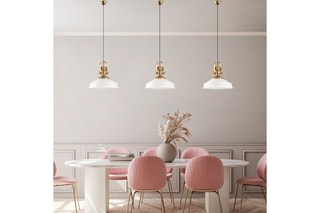 Candeeiro suspenso Craft - Branco e dourado