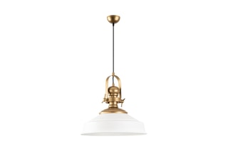Candeeiro suspenso Craft - Branco e dourado