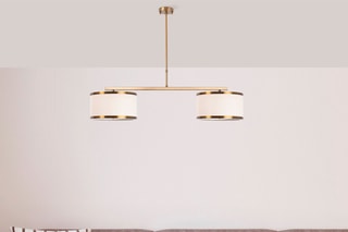 Candeeiro suspenso Way Dourado e branco NL