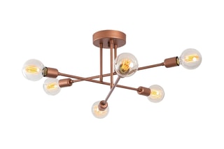 Hanglamp Flower - Koperkleurig - 6 x 100 W