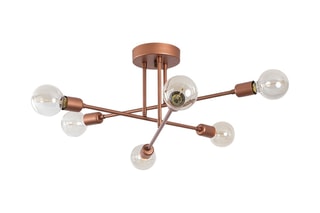 Hanglamp Flower - Koperkleurig - 6 x 100 W