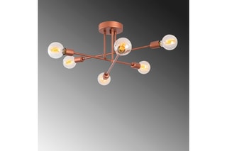 Hanglamp Flower - Koperkleurig - 6 x 100 W