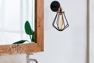 Wandlamp Oylat - Zwart en Koperkleurig - 100 W