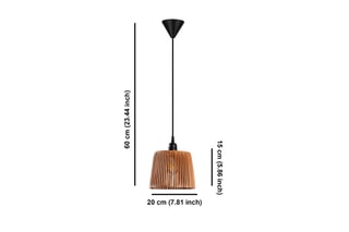 Candeeiro suspenso em bambu Akin - Natural - 45-60 W