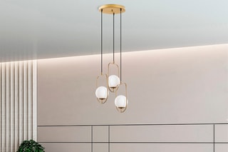 Hanglamp Skew - Goudkleurig en Zwart - 3 x 40 W