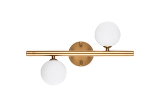 Aplique de parede Domino - Dourado e branco - 2 x 10 W