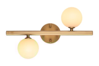 Aplique de parede Domino - Dourado e branco - 2 x 10 W
