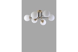Plafondlamp - Goudkleurig en Zwart - 6 x 60 W