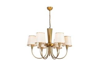 Hanglamp - Wit en Goudkleurig - 6 x 40 W