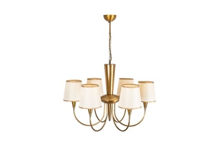Hanglamp - Wit en Goudkleurig - 6 x 40 W