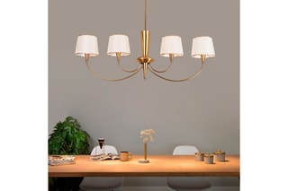 Hanglamp Pardo - Goudkleurig en Wit - 4 x 40 W