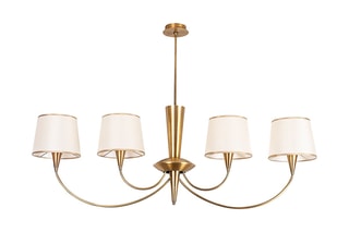 Hanglamp Pardo - Goudkleurig en Wit - 4 x 40 W