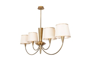 Hanglamp Pardo - Goudkleurig en Wit - 4 x 40 W