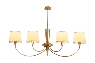 Hanglamp Pardo - Goudkleurig en Wit - 4 x 40 W