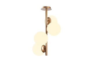 Hanglamp Faze - Goudkleurig en Wit - 4 x 40 W