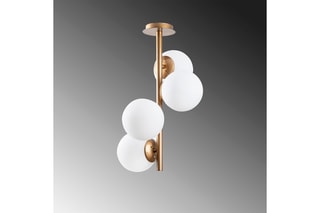 Hanglamp Faze - Goudkleurig en Wit - 4 x 40 W