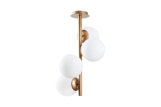 Hanglamp Faze - Goudkleurig en Wit - 4 x 40 W